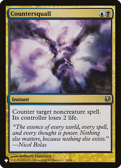 Counter target noncreature spell. Its controller loses 2 life.