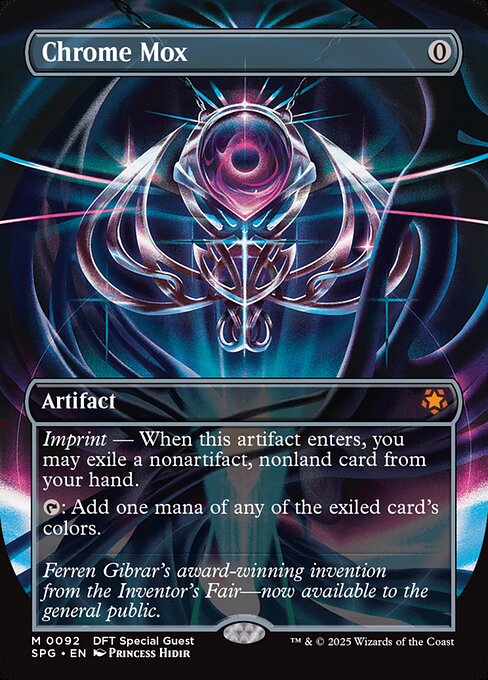 Imprint — When this artifact enters, you may exile a nonartifact, nonland card from your hand.
{T}: Add one mana of any of the exiled card's colors.