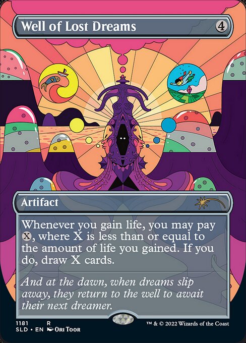 Whenever you gain life, you may pay {X}, where X is less than or equal to the amount of life you gained. If you do, draw X cards.