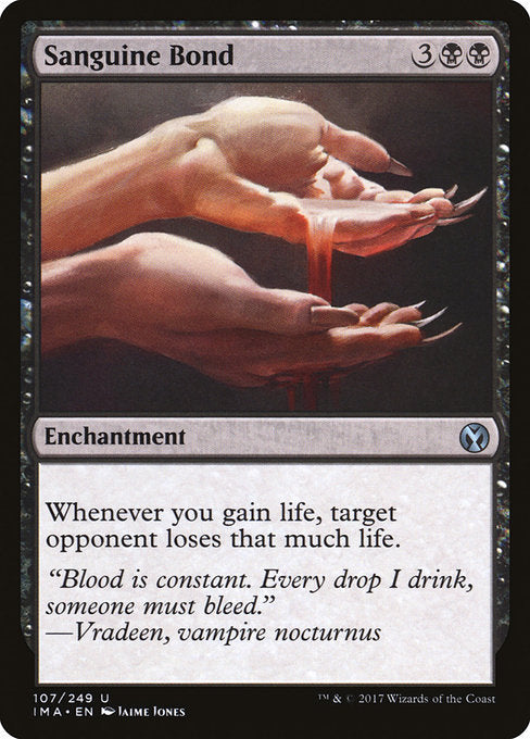 Whenever you gain life, target opponent loses that much life.