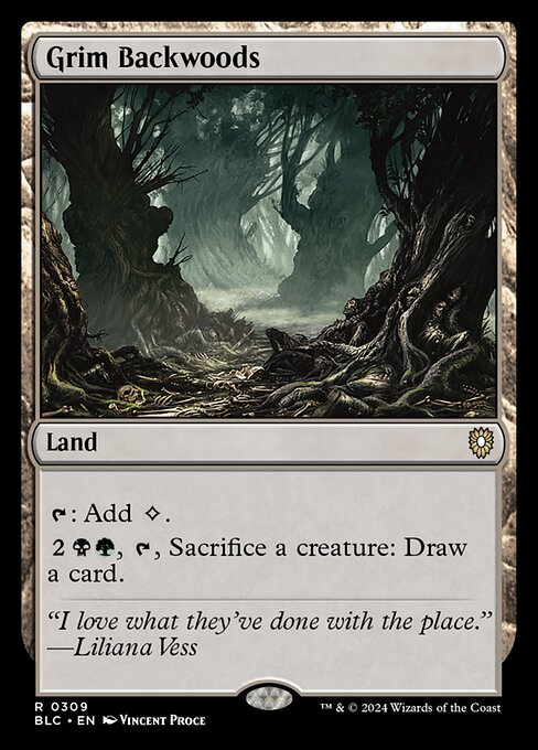 {T}: Add {C}.
{2}{B}{G}, {T}, Sacrifice a creature: Draw a card.
