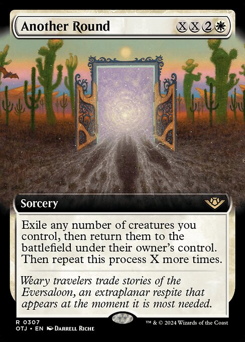 Exile any number of creatures you control, then return them to the battlefield under their owner's control. Then repeat this process X more times.