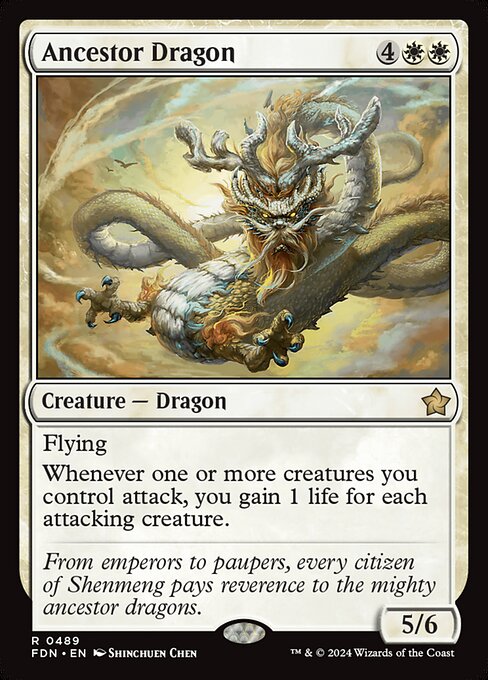 Flying
Whenever one or more creatures you control attack, you gain 1 life for each attacking creature.
