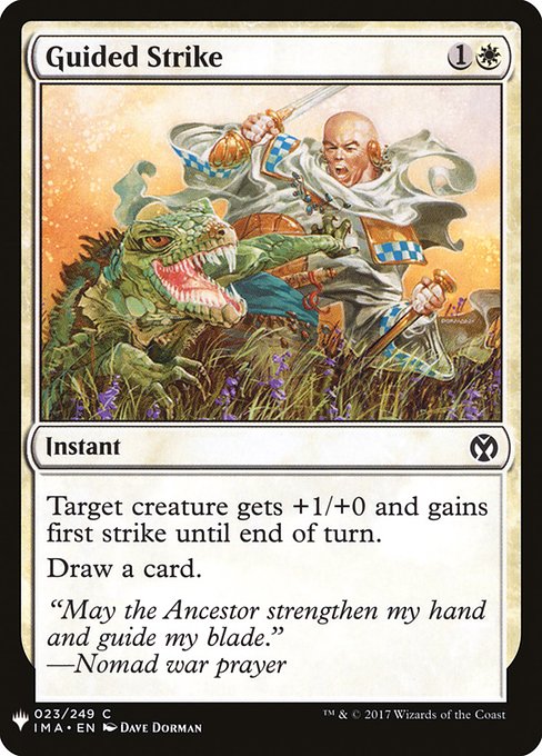 Target creature gets +1/+0 and gains first strike until end of turn.
Draw a card.