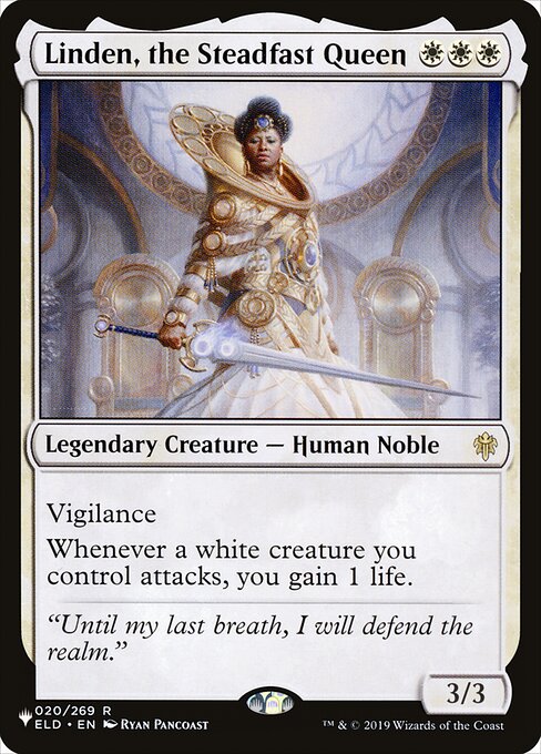 Vigilance
Whenever a white creature you control attacks, you gain 1 life.