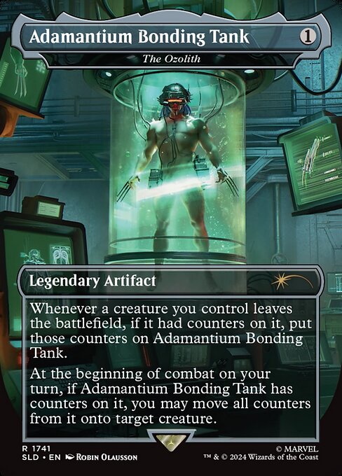 Whenever a creature you control leaves the battlefield, if it had counters on it, put those counters on The Ozolith.
At the beginning of combat on your turn, if The Ozolith has counters on it, you may move all counters from The Ozolith onto target creature.