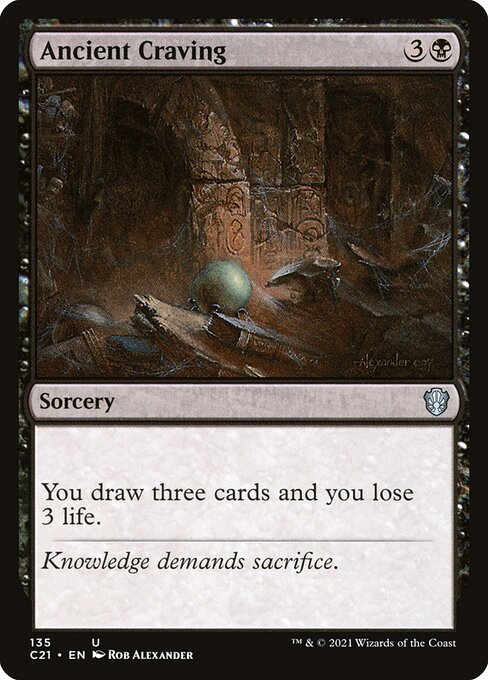 You draw three cards and you lose 3 life.