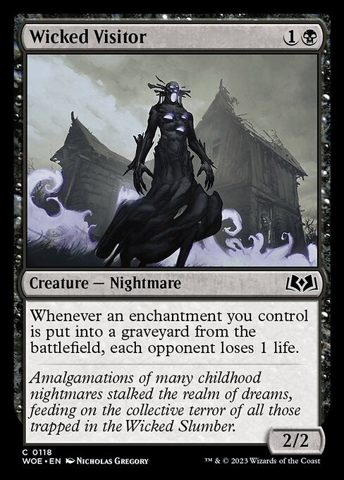 Whenever an enchantment you control is put into a graveyard from the battlefield, each opponent loses 1 life.