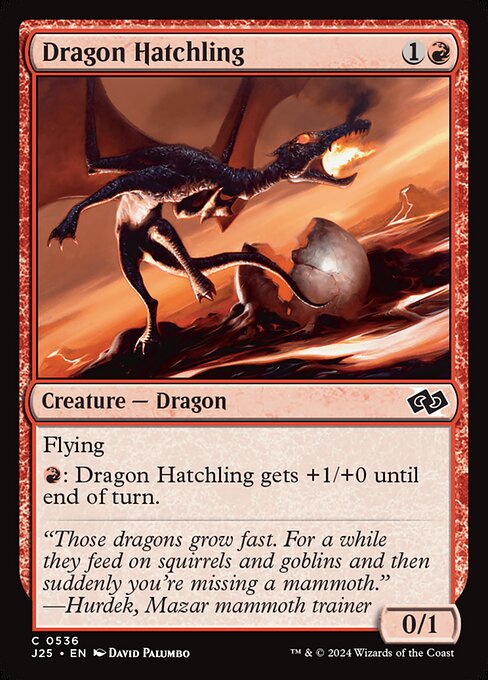 Flying
{R}: Dragon Hatchling gets +1/+0 until end of turn.