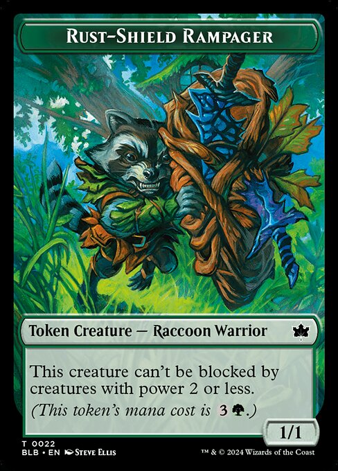 This creature can't be blocked by creatures with power 2 or less.
(This token's mana cost is {3}{G}.)