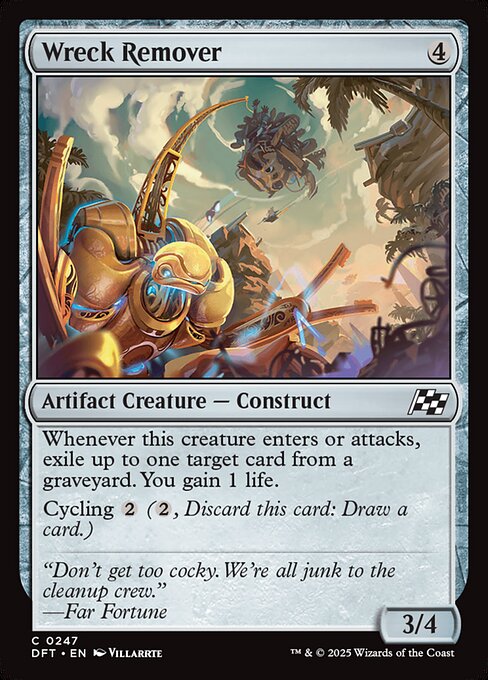 Whenever this creature enters or attacks, exile up to one target card from a graveyard. You gain 1 life.
Cycling {2} ({2}, Discard this card: Draw a card.)