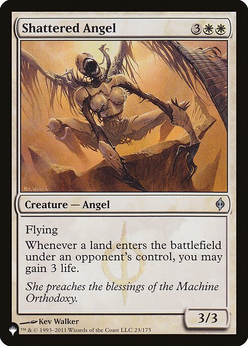 Flying
Whenever a land an opponent controls enters, you may gain 3 life.