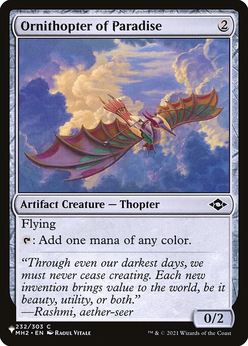 Flying
{T}: Add one mana of any color.