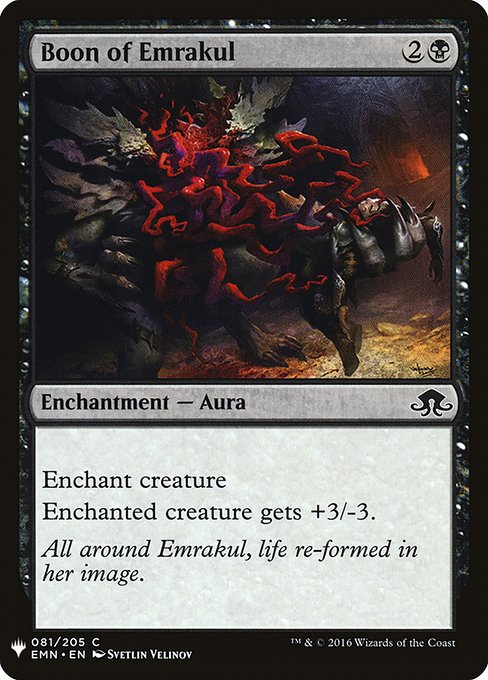 Enchant creature
Enchanted creature gets +3/-3.