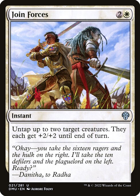 Untap up to two target creatures. They each get +2/+2 until end of turn.