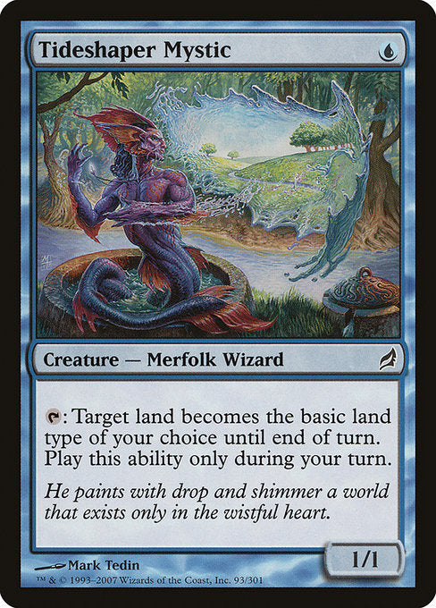 {T}: Target land becomes the basic land type of your choice until end of turn. Activate only during your turn.