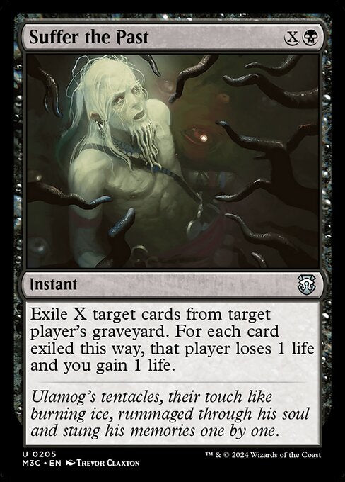 Exile X target cards from target player's graveyard. For each card exiled this way, that player loses 1 life and you gain 1 life.