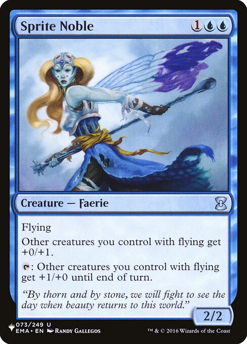Flying
Other creatures you control with flying get +0/+1.
{T}: Other creatures you control with flying get +1/+0 until end of turn.