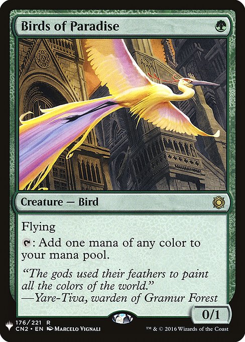 Flying
{T}: Add one mana of any color.