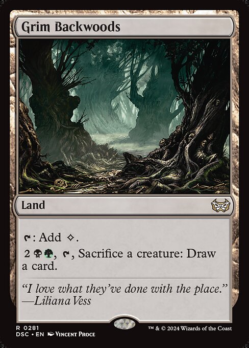 {T}: Add {C}.
{2}{B}{G}, {T}, Sacrifice a creature: Draw a card.