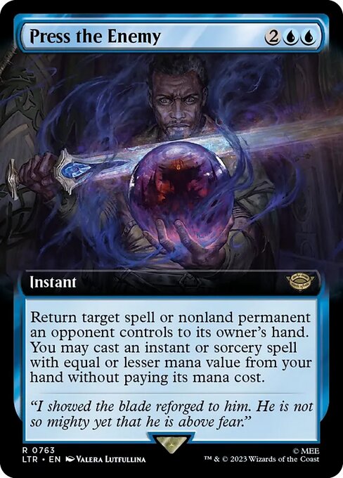 Return target spell or nonland permanent an opponent controls to its owner's hand. You may cast an instant or sorcery spell with equal or lesser mana value from your hand without paying its mana cost.