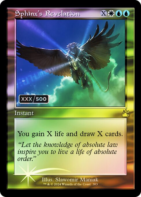 You gain X life and draw X cards.