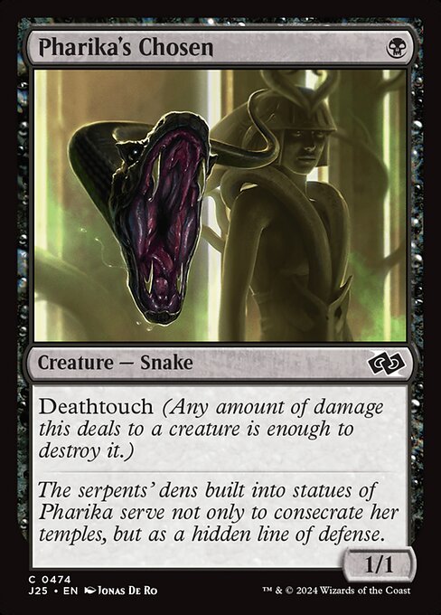 Deathtouch (Any amount of damage this deals to a creature is enough to destroy it.)