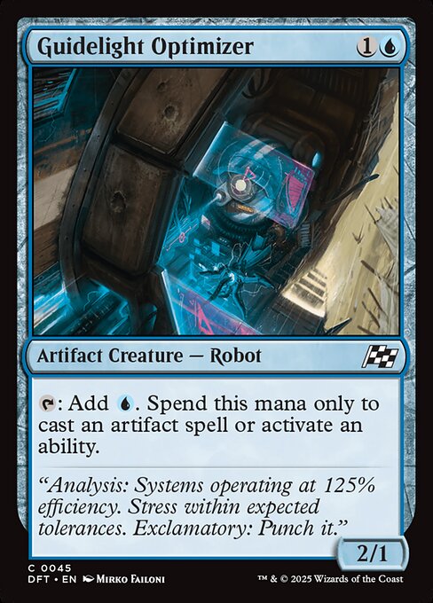 {T}: Add {U}. Spend this mana only to cast an artifact spell or activate an ability.