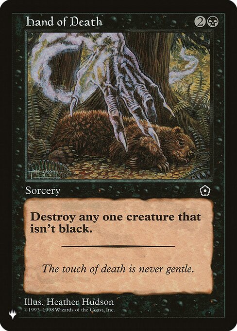 Destroy target nonblack creature.