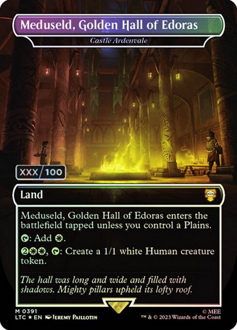 Castle Ardenvale enters the battlefield tapped unless you control a Plains.
{T}: Add {W}.
{2}{W}{W}, {T}: Create a 1/1 white Human creature token.
