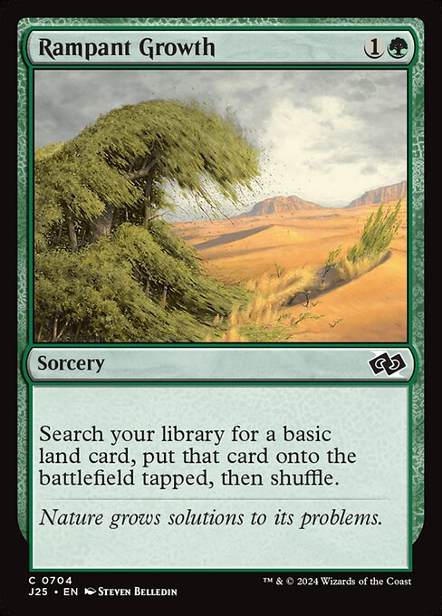 Search your library for a basic land card, put that card onto the battlefield tapped, then shuffle.