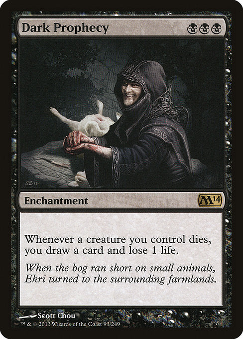 Whenever a creature you control dies, you draw a card and you lose 1 life.