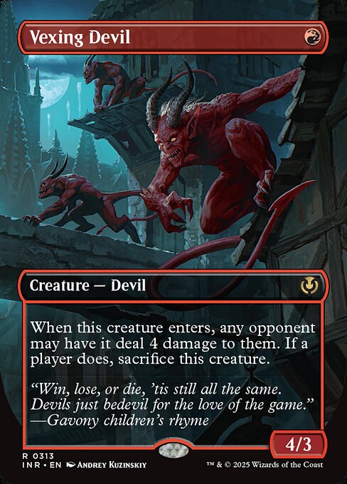 When this creature enters, any opponent may have it deal 4 damage to them. If a player does, sacrifice this creature.