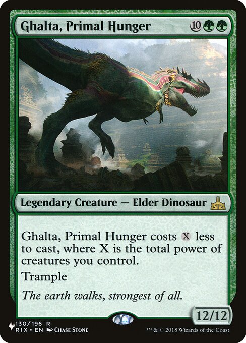 This spell costs {X} less to cast, where X is the total power of creatures you control.
Trample