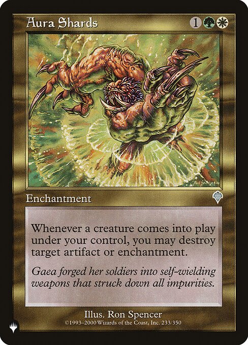 Whenever a creature you control enters, you may destroy target artifact or enchantment.
