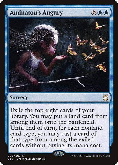 Exile the top eight cards of your library. You may put a land card from among them onto the battlefield. Until end of turn, for each nonland card type, you may cast a spell of that type from among the exiled cards without paying its mana cost.