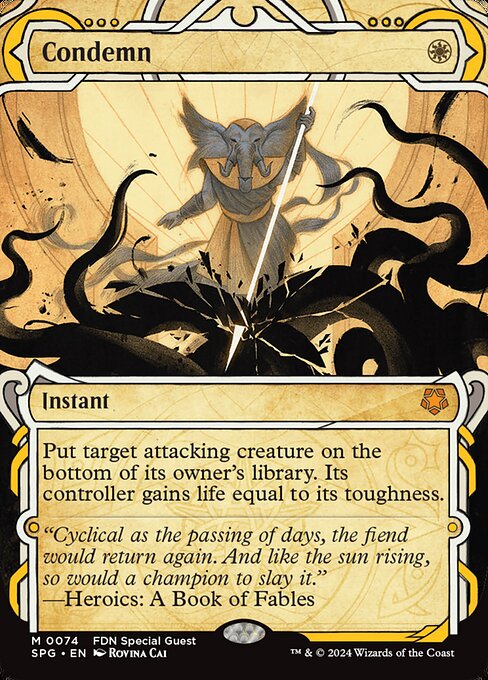 Put target attacking creature on the bottom of its owner's library. Its controller gains life equal to its toughness.