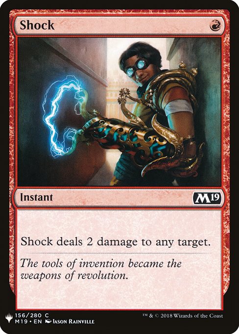 Shock deals 2 damage to any target.