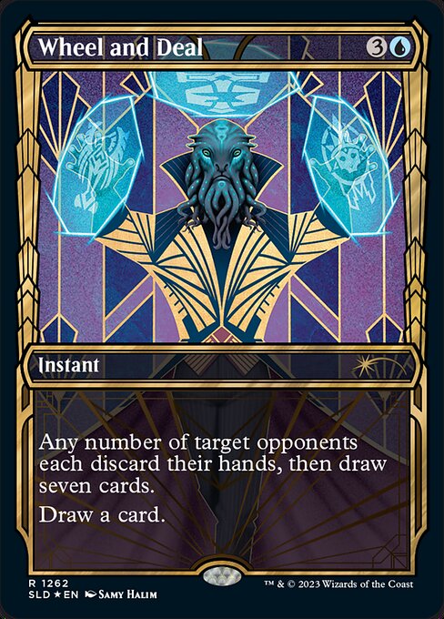 Any number of target opponents each discard their hands, then draw seven cards.
Draw a card.