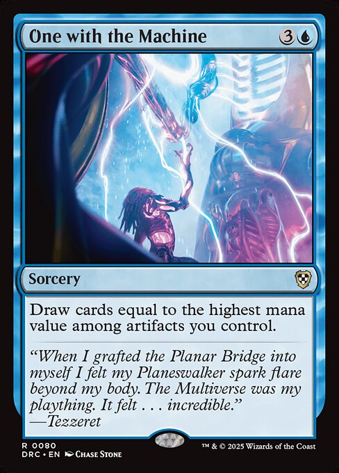 Draw cards equal to the highest mana value among artifacts you control.