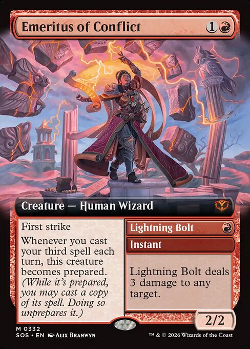 Emeritus of Conflict // Lightning Bolt (Foil)