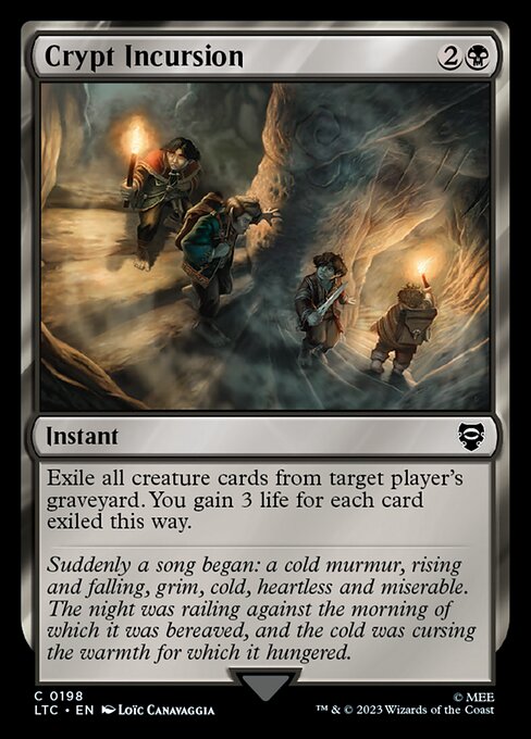 Exile all creature cards from target player's graveyard. You gain 3 life for each card exiled this way.