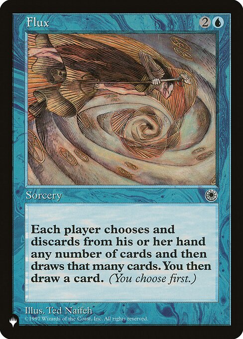 Each player discards any number of cards, then draws that many cards.
Draw a card.
