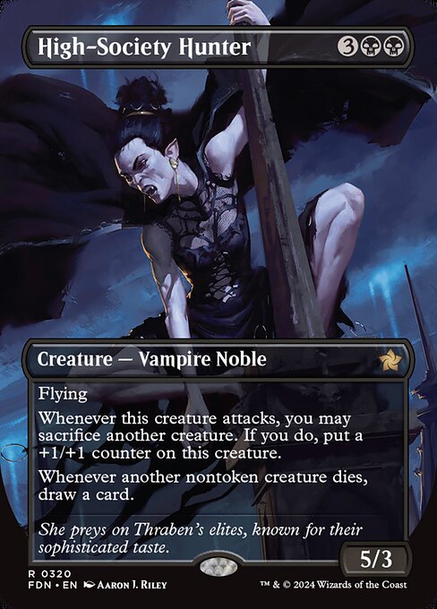 Flying
Whenever this creature attacks, you may sacrifice another creature. If you do, put a +1/+1 counter on this creature.
Whenever another nontoken creature dies, draw a card.