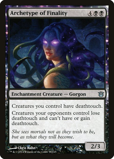 Creatures you control have deathtouch.
Creatures your opponents control lose deathtouch and can't have or gain deathtouch.