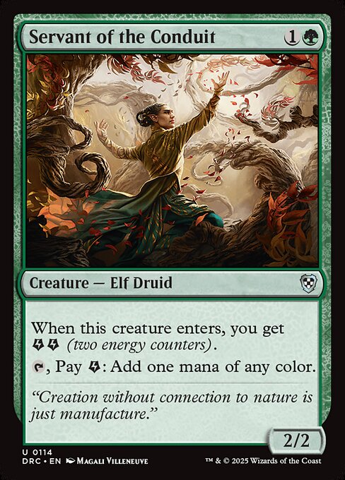 When this creature enters, you get {E}{E} (two energy counters).
{T}, Pay {E}: Add one mana of any color.