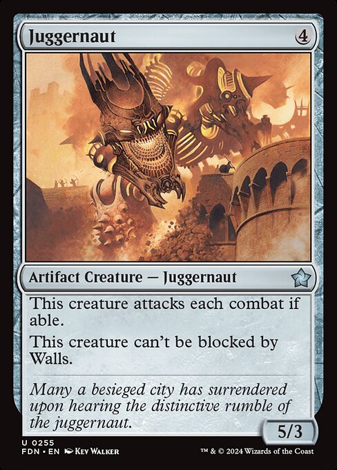 This creature attacks each combat if able.
This creature can't be blocked by Walls.
