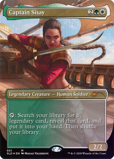 {T}: Search your library for a legendary card, reveal that card, put it into your hand, then shuffle.