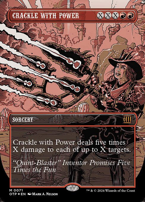 Crackle with Power deals five times X damage to each of up to X targets.