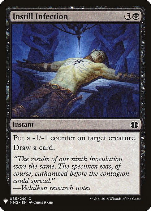 Put a -1/-1 counter on target creature.
Draw a card.